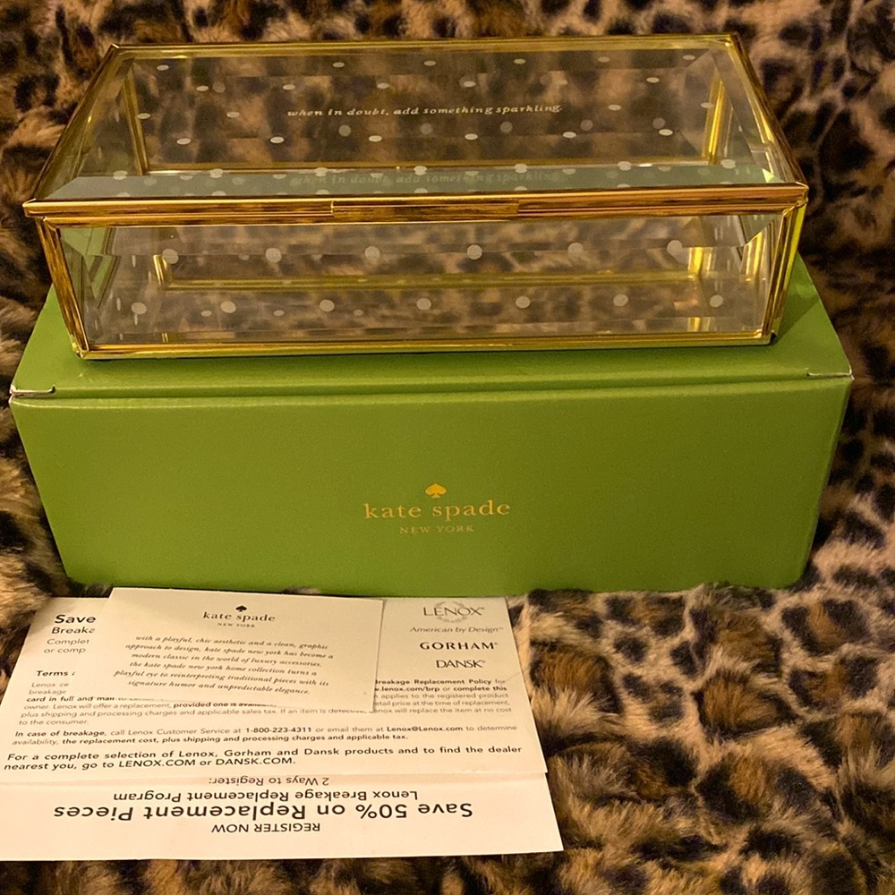 NIB Kate Spade Mirrored glass Jewelry box
